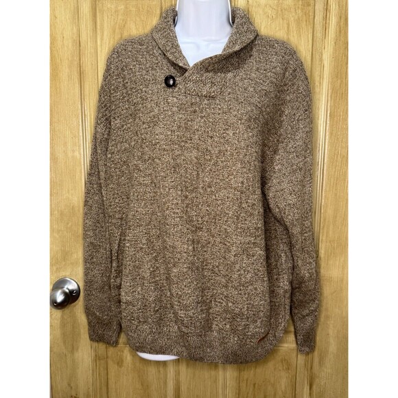 Joseph Abboud Men's Large Brown Shawl Collar Cardigan Sweater - Picture 1 of 6